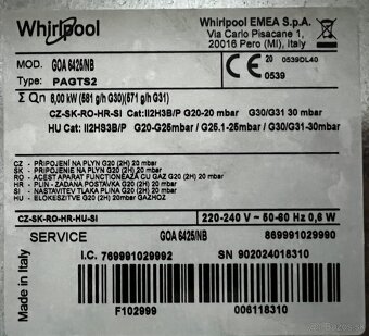Plynová varná doska Whirlpool - 6