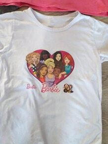Barbie tričká 146 reserved- balík 7 ks, mikina, vrecko na TV - 6