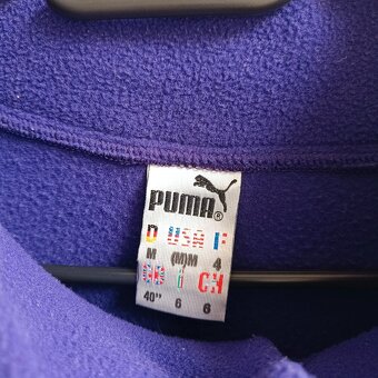 Vintage 80s Puma fialová fleece mikina flísová bunda M - 6