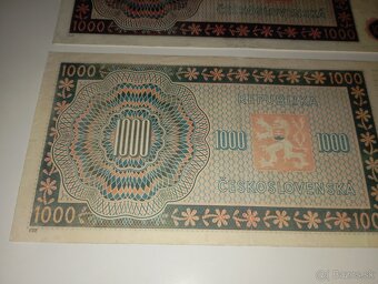 BANKOVKY 1000 KČS 1945, PRVNÍ A POSLEDNÍ VYDANÁ SÉRIE - 6