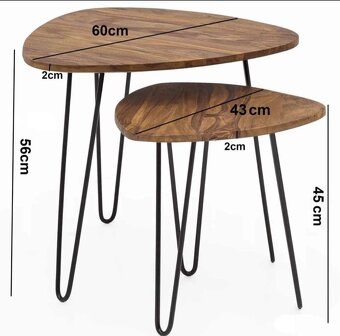 Set 2 stolíkov/ 2 druhý/ konferenčný stolík - 6