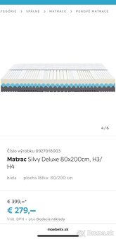 2ks Matrace Silvy Deluxe 80x200cm, H3/ H4 - 6
