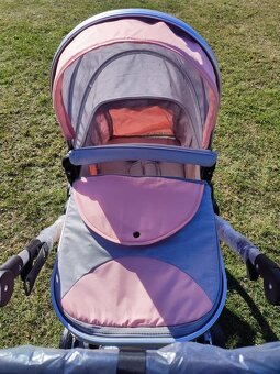 Nový kombinovaný kočárek 3v1 (růžový) - 6