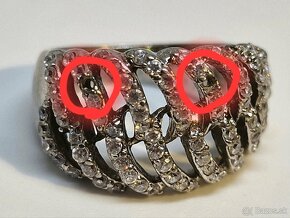 Dámsky strieborný prsteň so zirkónmi - 6