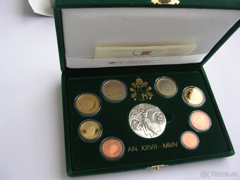 sada VATIKAN 2005 pápež Ján Pavol II.-PROOF s Ag mincou - 6