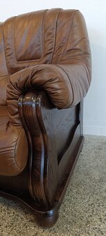 Kožená sedačka, trojsedačka, nábytek z masívu, kůže - 6