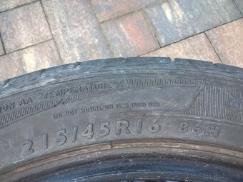 LETNÉ 215/45 R16 86H DUNLOP a BRIDGESTONE 7 mm OD 15,-€/kus - 6