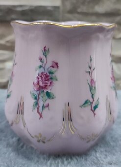 Růžový porcelán, 2 hrníčky bucláčky, Chodov - 6