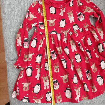 Vianočné šaty + tričko , velk.110 - 6
