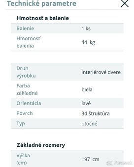 Interiérové dvere Naturel AURA levé 90 cm biela matná AURABM - 6