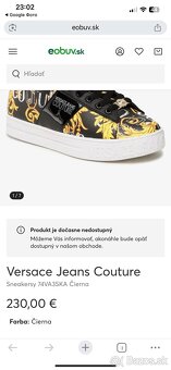 Versace Jeans Couture  veľkosť 41  Sneakersy 74VA3SKA Čierna - 6