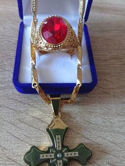 Nádherný pánsky pozlátený set šperkov - 6