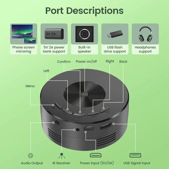 Digitálny projektor 4K Android 11 Wi-Fi bluetooth 260 ANSI - 6