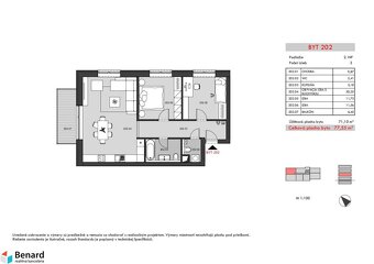 BD – RELAX; 3 IZBOVÝ BYT; 2.NP; 77,55m2; - 6