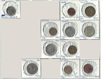 Zbierka mincí - rôzne svetové mince Afrika, Ázia, Ostrovy - 6