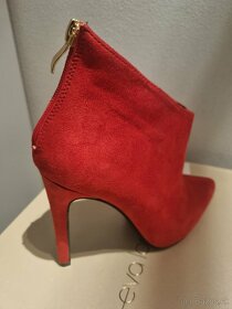 Cizmy,cervene vysoke topanky,semisove cizmy - 6