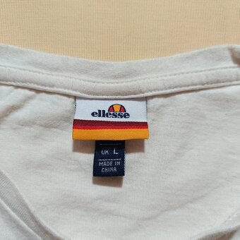 Ellesse biele tričko s potlačou letné tričko L - 6
