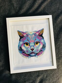 Vyšívaný obraz Britska mačka - 6