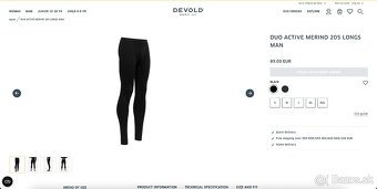 Nové spodné nohavice Devold Duo Active Merino 205 Longs Man - 6