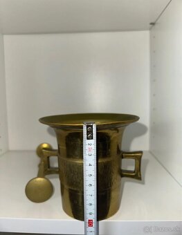 Bronzový Pozlátený Mažiar - 6