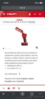 SL 2-22 Hilti Svetlo + B 22-110 Li-ion Baterka - 6