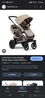 Joolz Geo 3/ Geo3 béžový mono, duo pre dvojičky, súrodenecký - 6