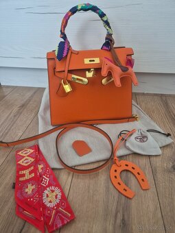Nova kožená kabelka Hermes Kelly Orange - 6