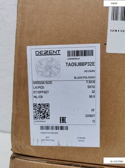 Mercedes EQC, GLC, E alu disky 7,5x19 5x112 ET32 1217 - 6