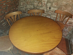 Drevený stôl z masívu + 2 lavice - 6