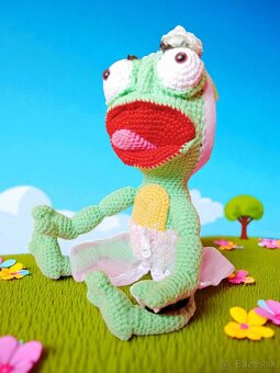 Mäkká háčkovaná žabka – originál handmade - 6