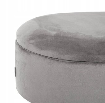 Sivá zamatová taburetka - 6