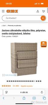 Zostava záhradného nábytku Olea, polyratan, svetlo sivá - 6
