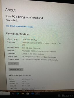 Notebook HP i7-7500U,8GBDDR4,HD620,240GBSSD - 6