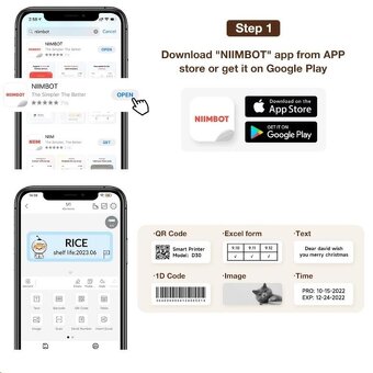 Niimbot Tlačiareň štítkov D11 Smart, čierna/biela + rolka št - 6
