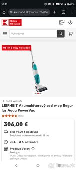 LEIFHEIT Akumulátorový sací mop Regulus Aqua PowerVac - 6