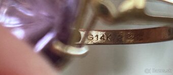 Zlatý prsteň s Ametystom - 6