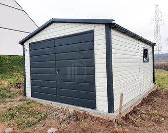 Plechová garáž 4x5 sedlová strecha, farebné prevedenie - 6