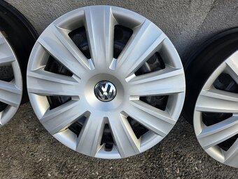 Vw plechové disky 5x112 r16 + org. VW Puklice r16 - 6