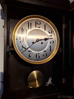 Predám funkčné starožitné nástenné hodiny JUNGHANS Artdeco p - 6