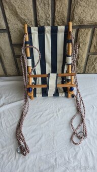 Hojdačka Leq fumiko - detská, tkanina/drevo, modrá - 6