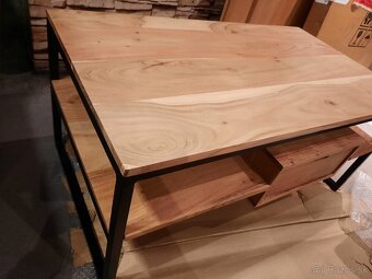 Konferenčný stolík drevený akacia 90 cm - 6