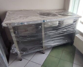 Umývací stôl s odkladacim priestorom, nerezový nábytok - 6