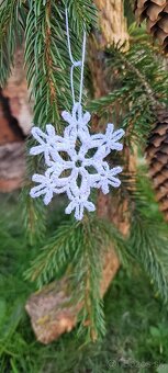 Hačkovaný zvonček / vločka na vianočný stromček - 6