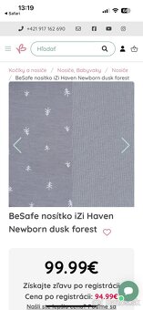 BeSafe nosítko iZi Haven Newborn dusk forest - 6