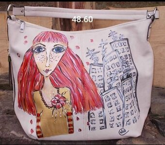 Kabelky, batohy.   originál maľba/art/handmade 1,časť - 6