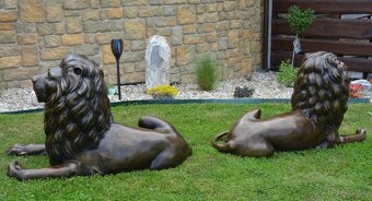 Zámecké bronzové sochy - Lvi - pár - 6