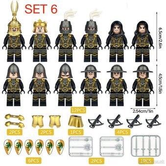 Figúrky Rytieri 5 (8ks) typ lego, nové, nehrané - 6