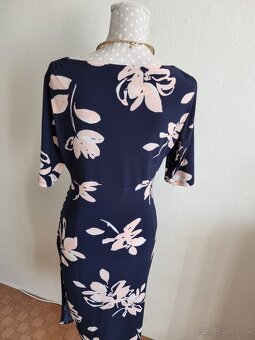 modré elastické šaty s marhuľovým vzorom Ralph Lauren 40 - 6