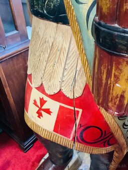 Stará dřevěná socha Indiána 180cm - 6