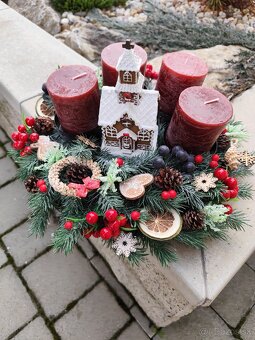 Vianočný adventný veniec perníkový - 6